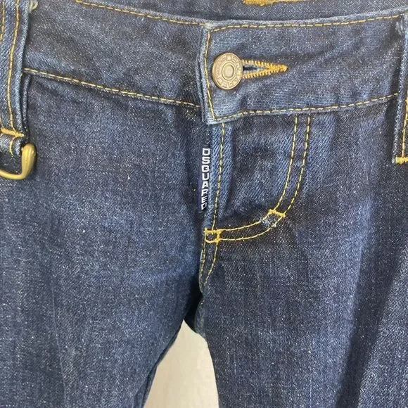 Dsquared2 Woman's Blue Low Rise Straight Leg Jeans 42 (32 Waist) - Picture 3 of 5